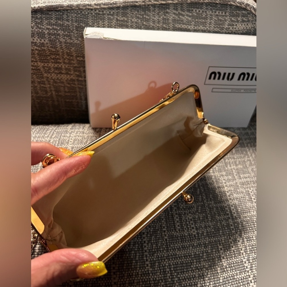 Miu Miu Red and Cream Heart Pattern Clutch New In… - image 8